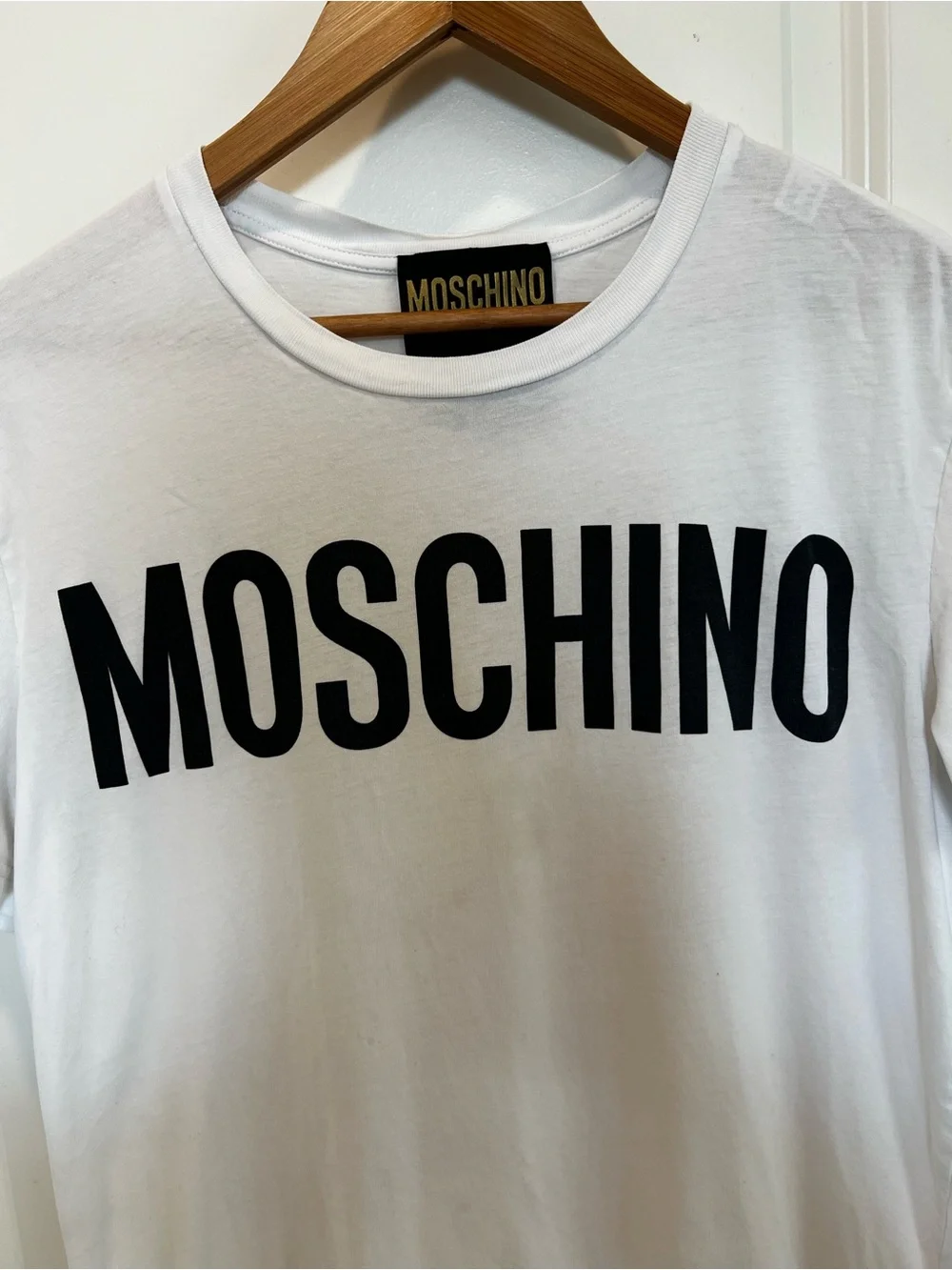 Moschino White T-Shirt with Black Logo
